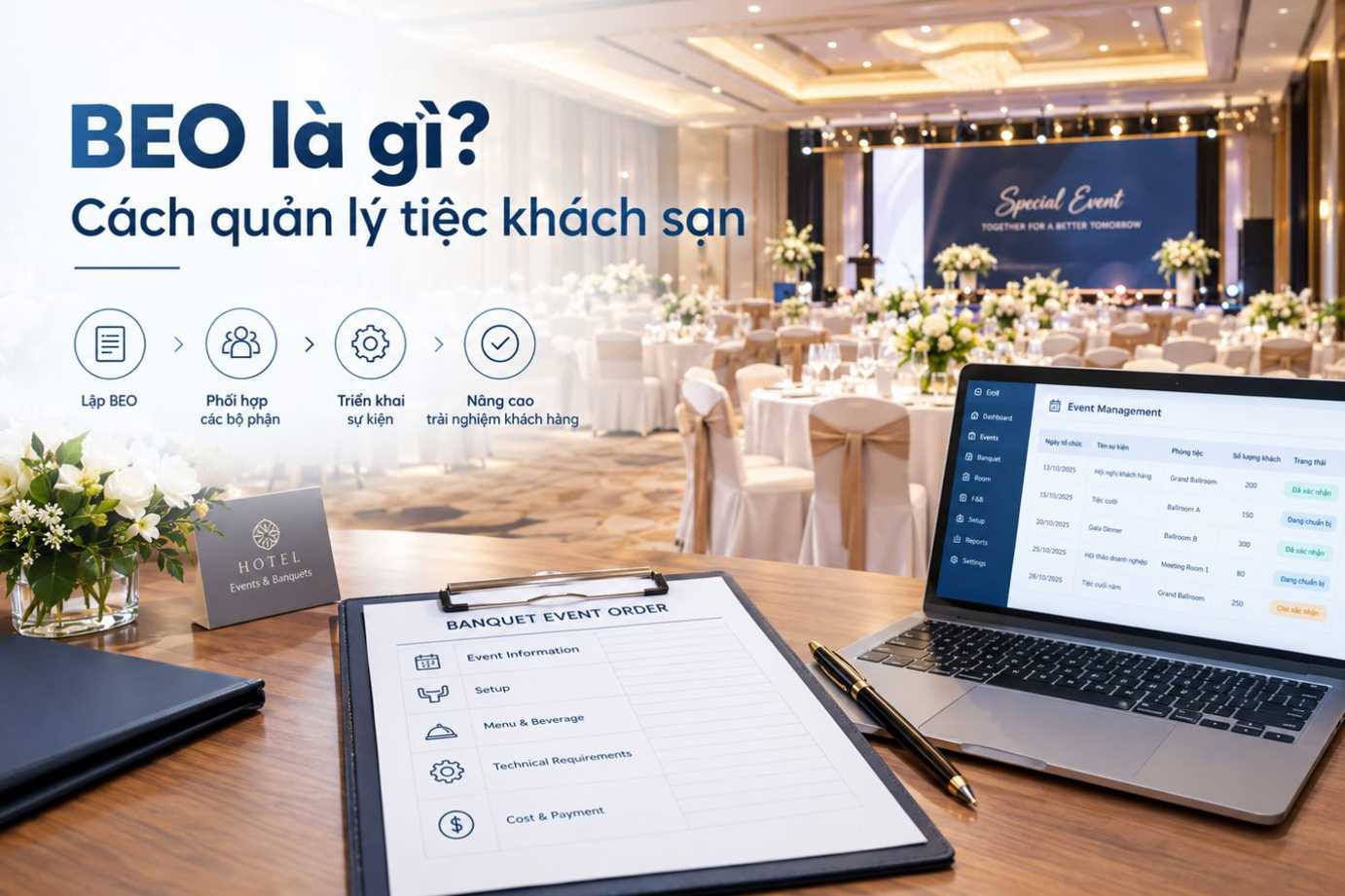 BEO là gì & Quy trình quản lý tiệc khách sạn chuyên nghiệp